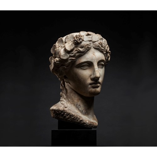 Head of Dionysus Crowned with Ivy Wreath